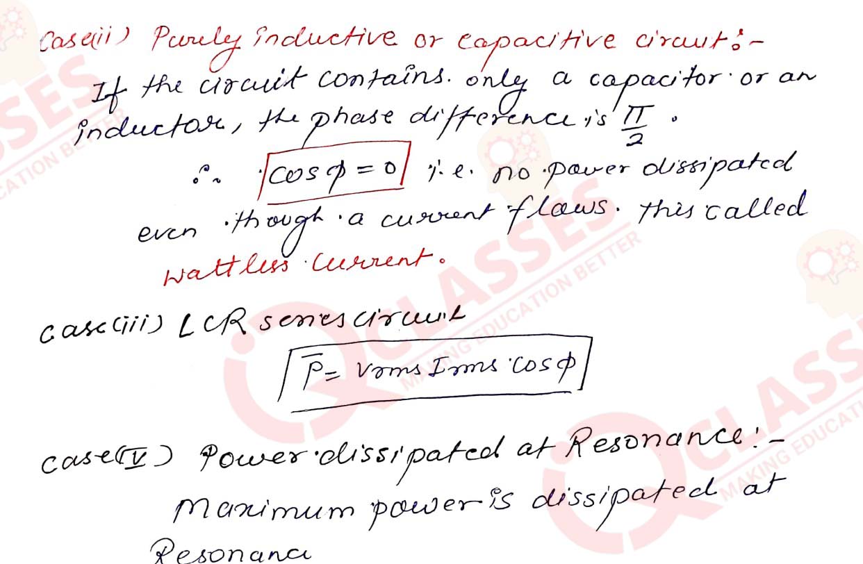 Class 12 ISC Physics Important Notes Chapter Alternating Current