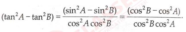 Class Icse Maths Important Questions Chapter Trigonometrical Identities