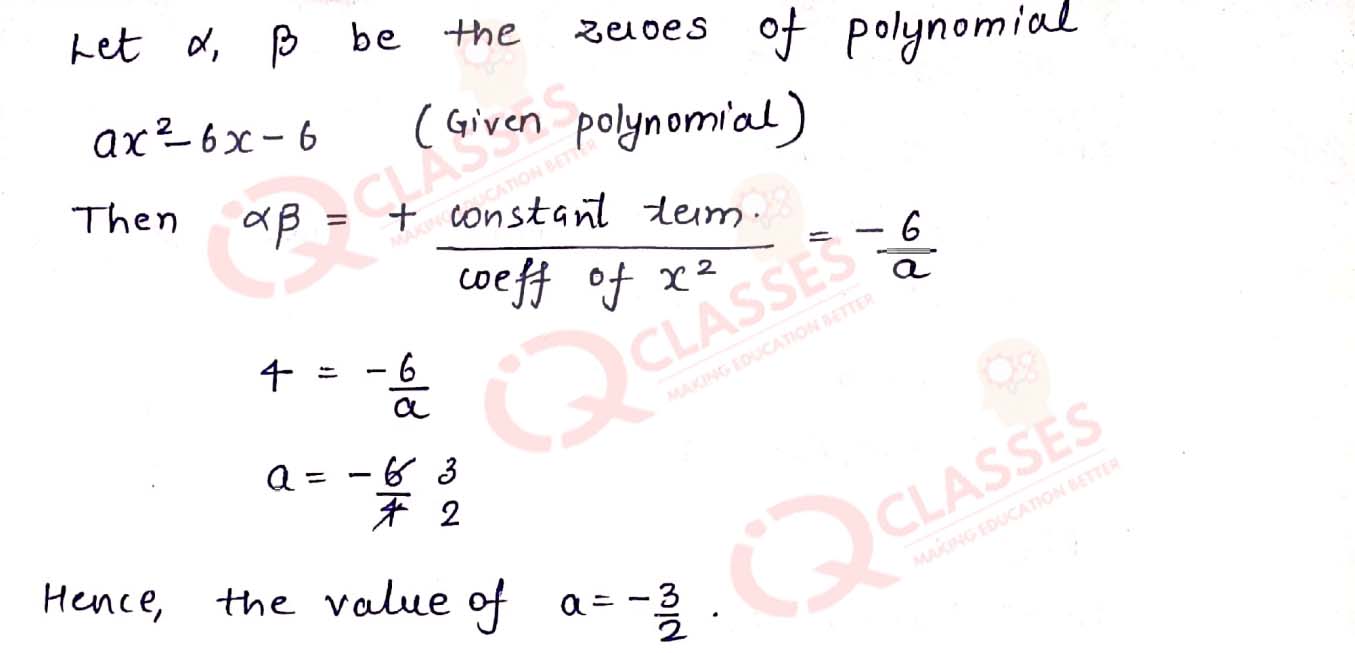 Class10 CBSE Maths Important Questions Chapter Polynomials