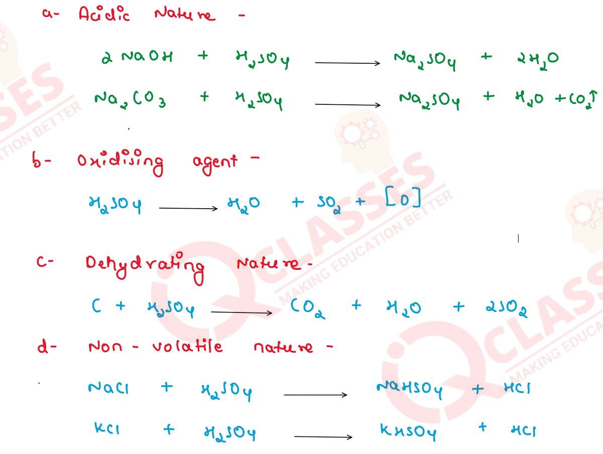 Class10 ICSE Chemistry Chapter Sulphuric Acid