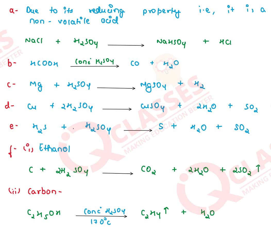 Class10 ICSE Chemistry Chapter Sulphuric Acid