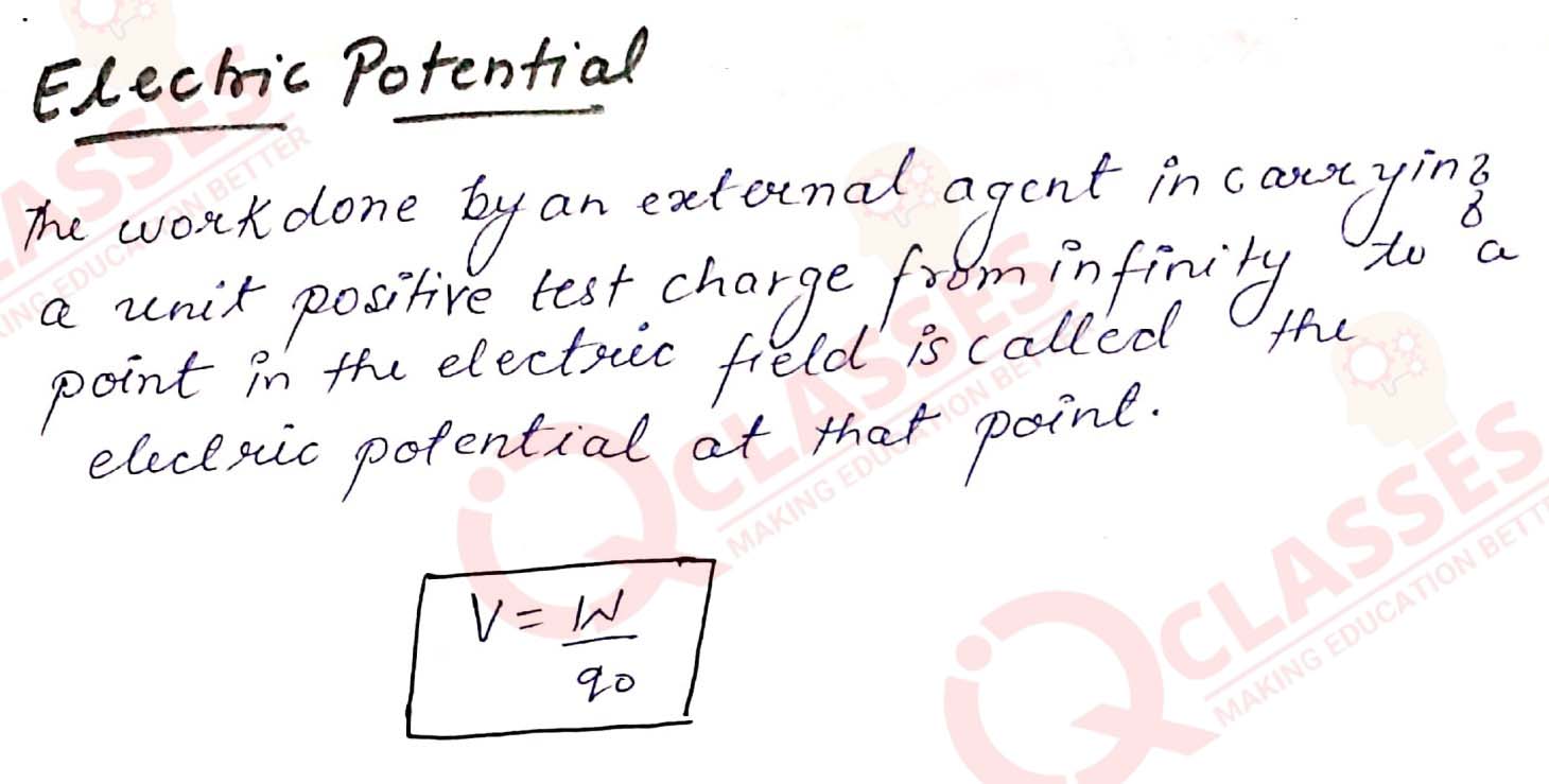 Class 12 ISC Physics Important Notes Chapter Electric Potential