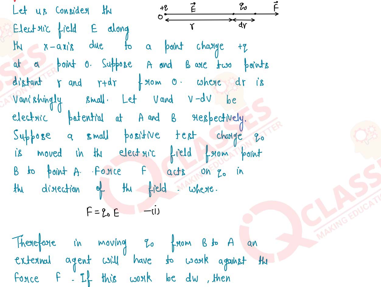 Derive the relation between electric
            field and potential difference.