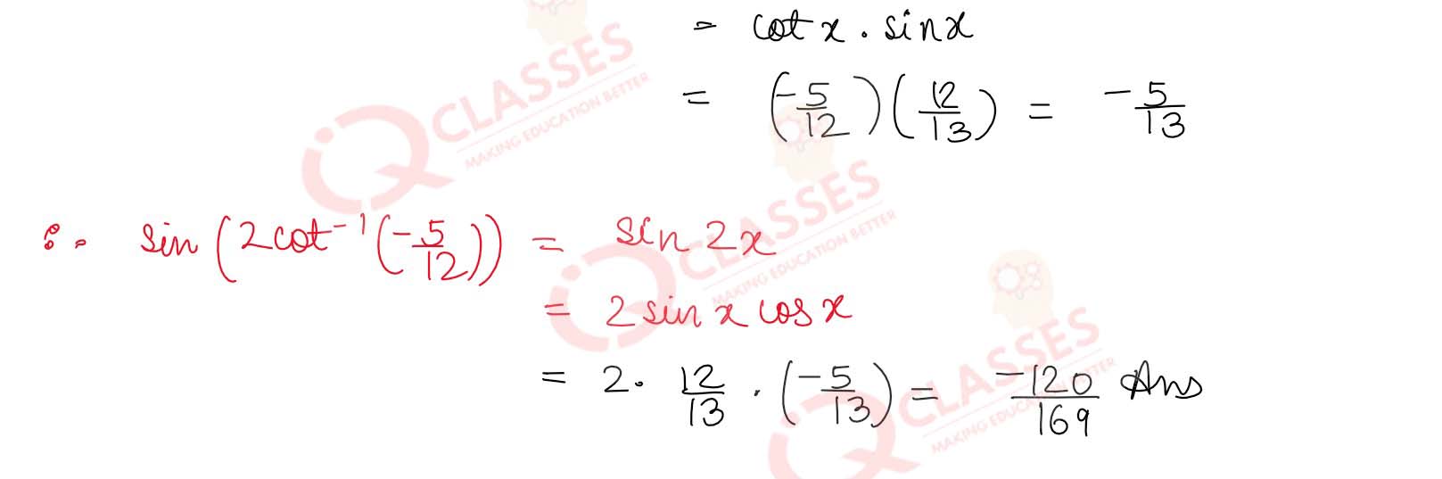 Class12 ISC Maths Chapter I.T.F Important Questions