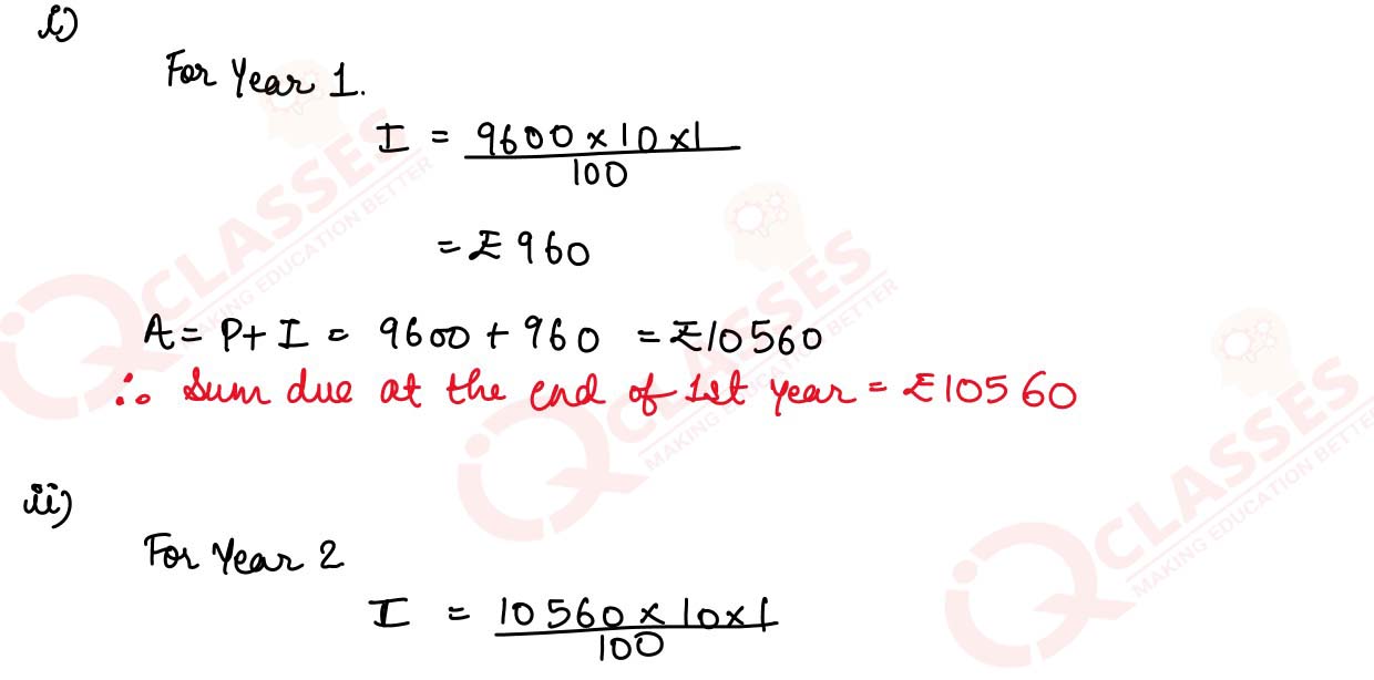 class9 ICSE Maths ML AGGARWAL Chapter Compound Interest