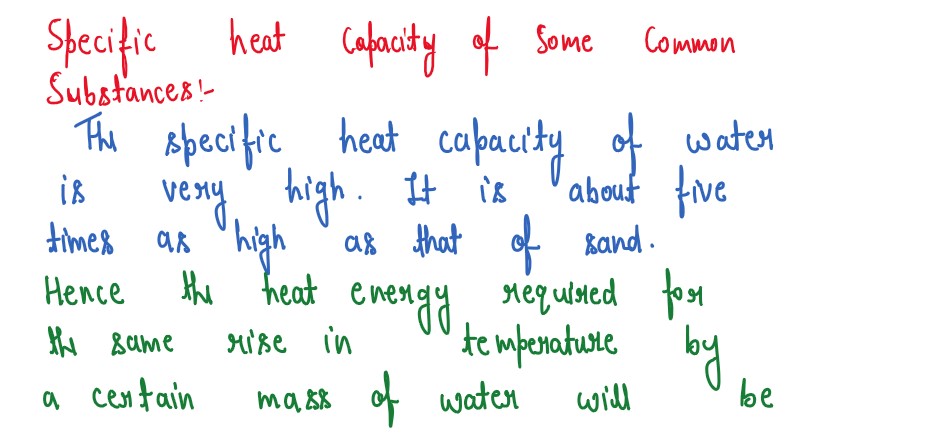 Calorimetry Chapter Important Notes Class10 Icse