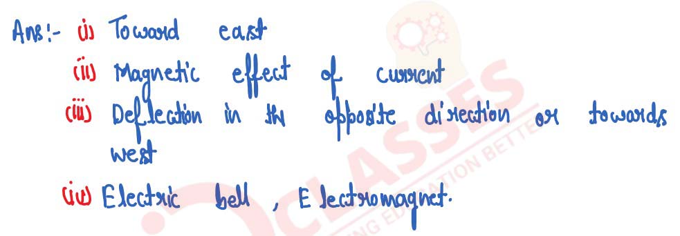 Electromagnetism Chapter Board Questions Class10 Icse